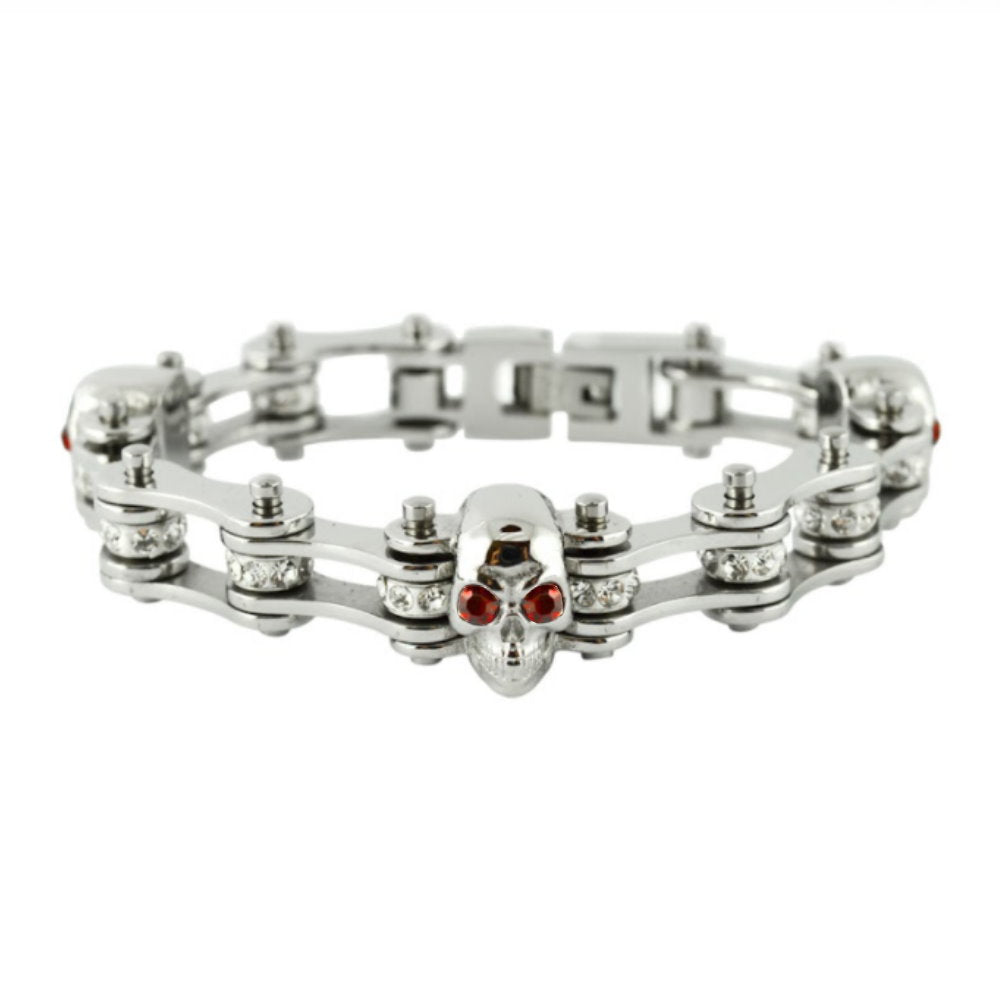 SK2284 Ladies Bike Chain Bracelet Crystal Rollers Imitation