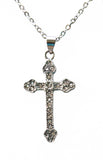 SK2344 Cross Pendant Imitation Diamonds With 19 1/2" Link Chain Stainless Steel