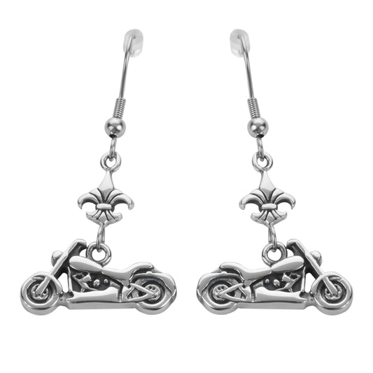 SK1634 Motorcycle Fleur De Lis French Wire Stainless Steel Biker