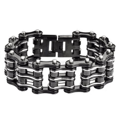 Bling Jewelry Heavy Mechanic Link Mens Biker Bike Bicycle Chain Bracelet For Men Silver Tone Stainless Steel 9