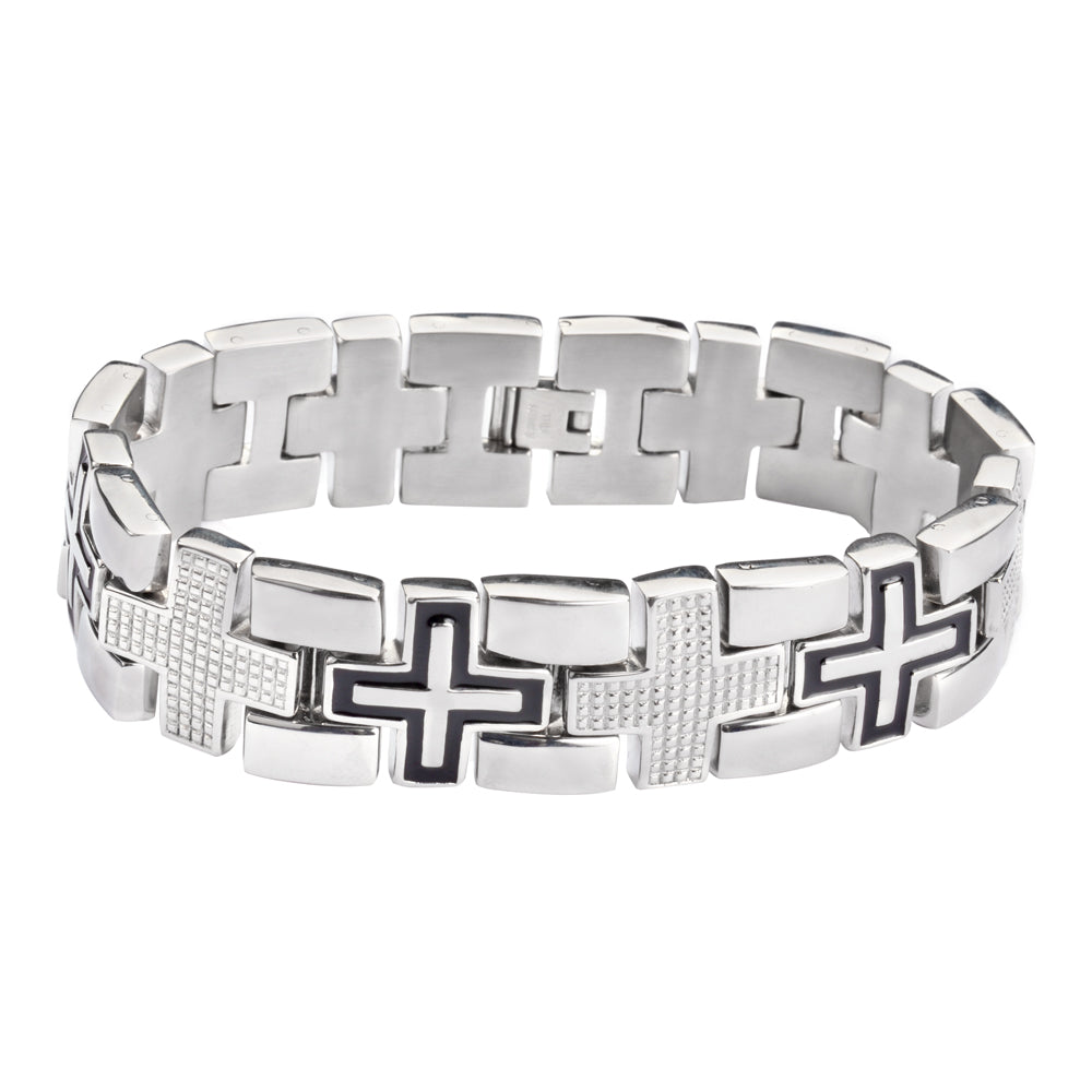 SK1759 Men's Luxury Cross Bracelet  Stainless Steel Religious Jewelry