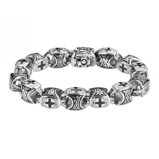 SK1715 Men's Greek Cross Bracelet  Stainless Steel Religious Jewelry