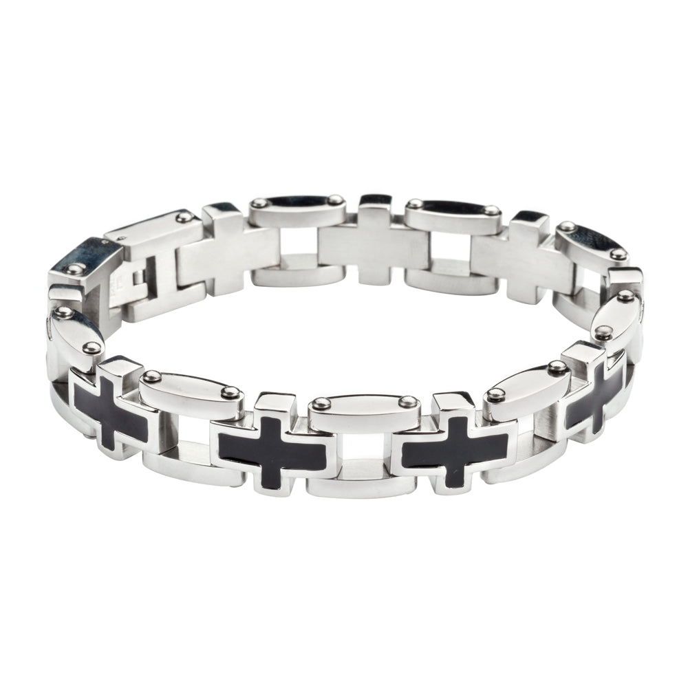 SK1129 Men's Christian Cross Bracelet  Stainless Steel Religious Jewelry