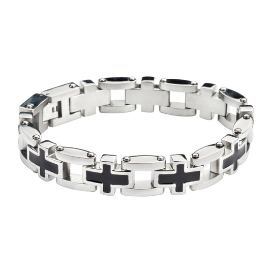 SK1129 Men's Christian Cross Bracelet  Stainless Steel Religious Jewelry
