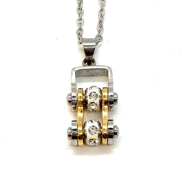 SK2096N Pendant Mini Mini Chain Link Necklace Silver Gold Stainless Steel