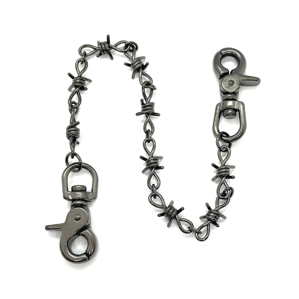 Metal Field Shop Old Silver Chain Wallets Leather Purse Chain Biker Jewelry Keychain 10cs