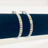 SK2346 Rainbow Crystal Earrings - Two Sizes Available