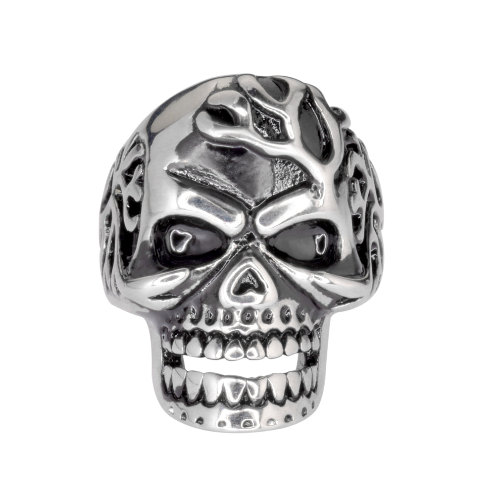 SK1035 Gents Mad Man Vein Popping Skull Ring Stainless Steel Motorcycle Biker Jewelry