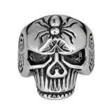 SK1037 Gents Spider Skull Ring Stainless Steel Motorcycle Biker Jewelry 9-14