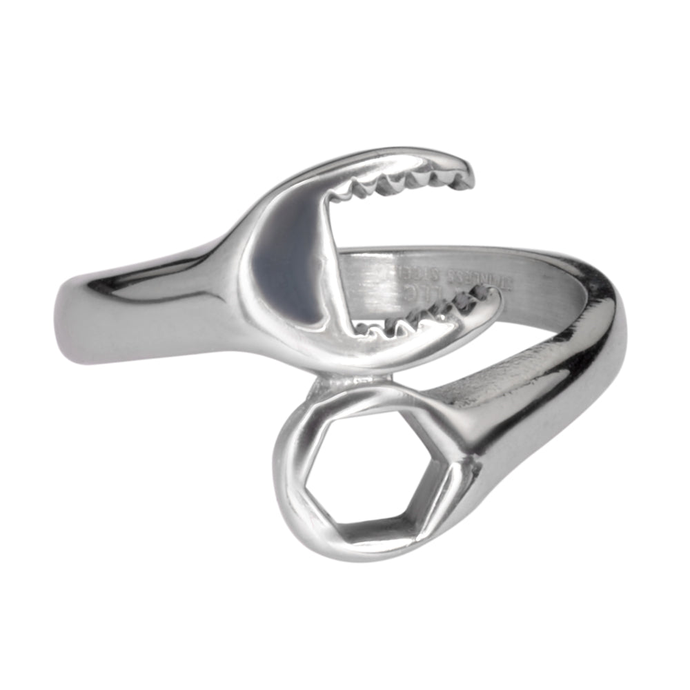 SK1068 Ladies Wrench Ring Stainless Steel Motorcycle Jewelry Size 5-9