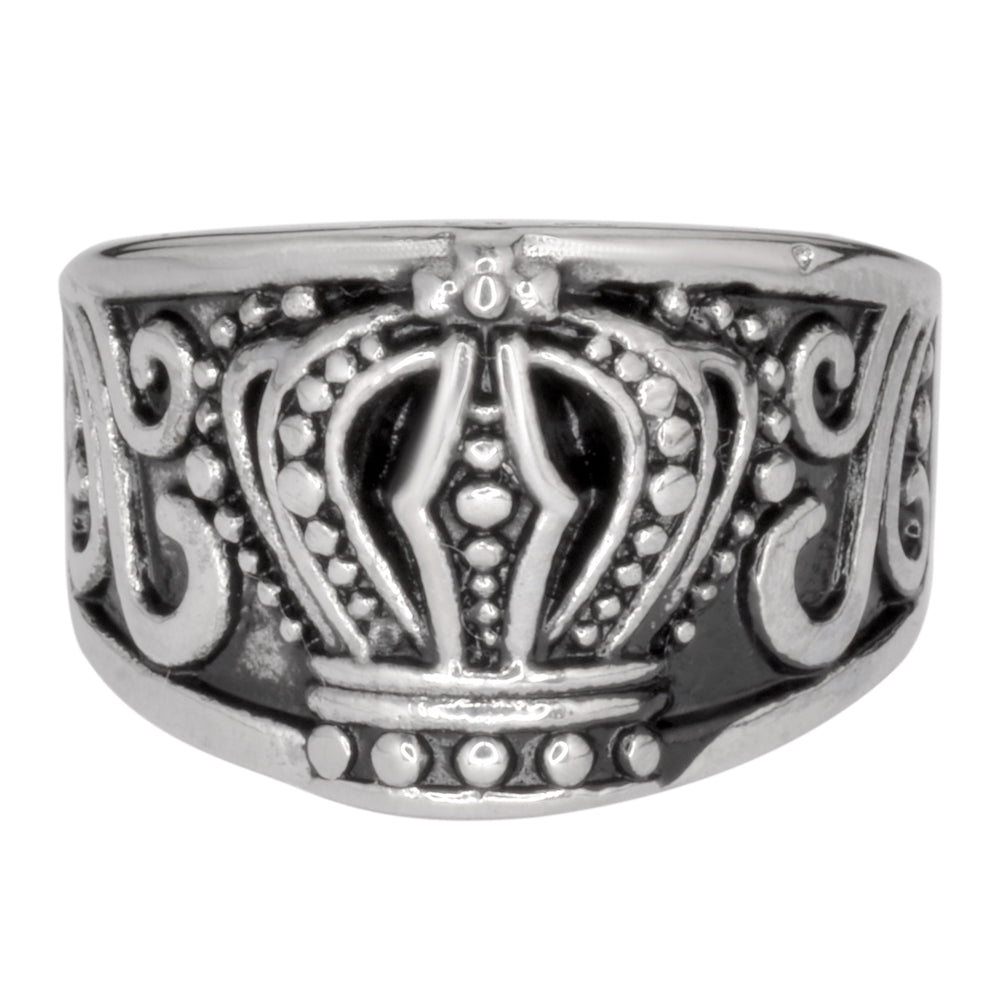 SK1081  Ladies Royal Crown Ring Stainless Steel Motorcycle Jewelry  Sizes 6-10