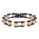 SK1113 Two Tone Gold Black With White Crystal Centers