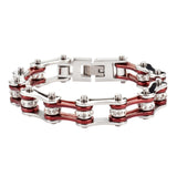 SK1114 1/2" Wide Two Tone Silver Candy Red With White Crystal Rollers