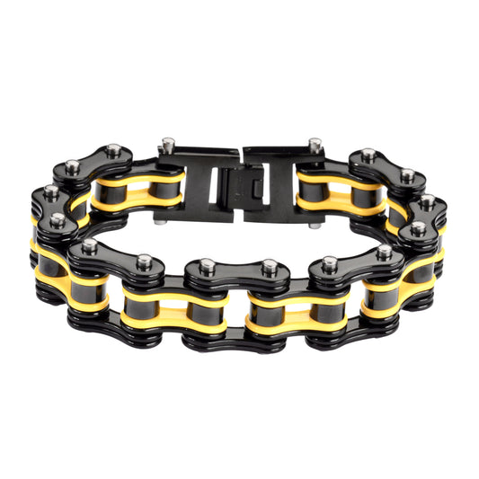 SK1132 3/4" Wide Two Tone Black Yellow Double Link