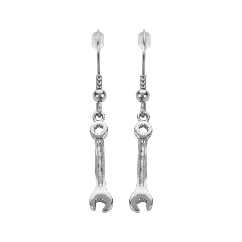 SK1470  Wrench  Earrings French Wire Stainless Steel Motorcycle Biker Jewelry