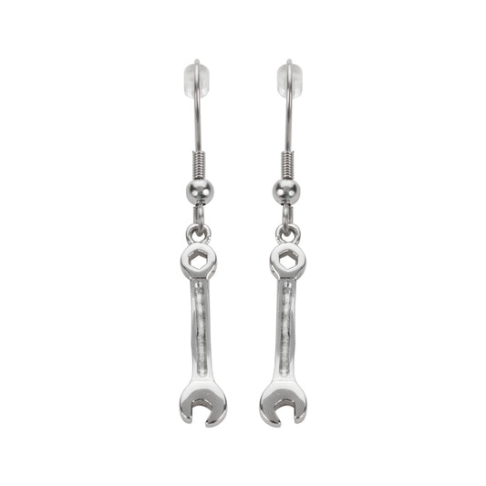 SK1470  Wrench  Earrings French Wire Stainless Steel Motorcycle Biker Jewelry