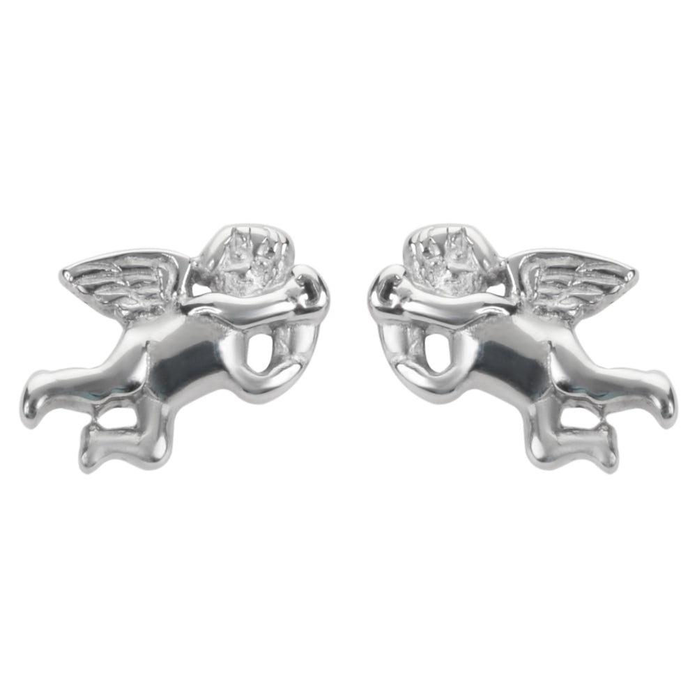 SK1474  Cherub Angel  Earrings Post & Nut Stainless Steel Motorcycle Biker Jewelry