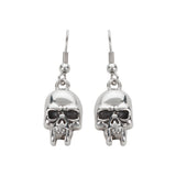 SK1621 Vampire Skull Earrings French Wire Stainless Steel Motorcycle Biker Jewelry