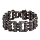 SK1703 1" Wide Distressed Antique Finish Men's Stainless Steel Motorcycle Chain Bracelet