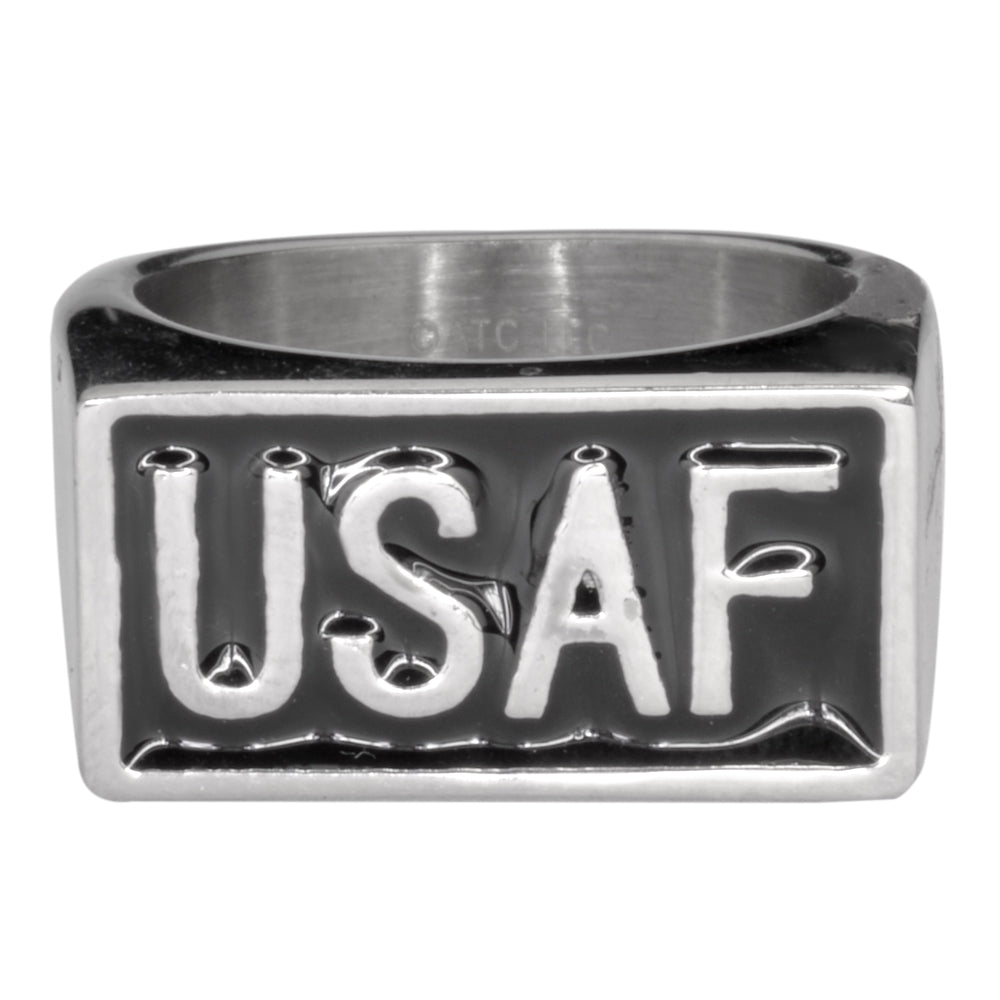 SK1724  Gents USAF Ring 316L Stainless Steel Military Jewelry