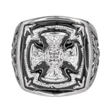 SK1749  Gents Florenzada Cross Ring Stainless Steel Motorcycle Jewelry  Size 9-14