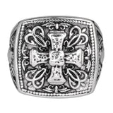 SK1750  Gents Greek Cross Ring Stainless Steel Motorcycle Jewelry  Size 9-14