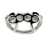 SK2232 Gents Brass Knuckles Ring Stainless Steel Motorcycle Jewelry Knock-Out Size 9-15