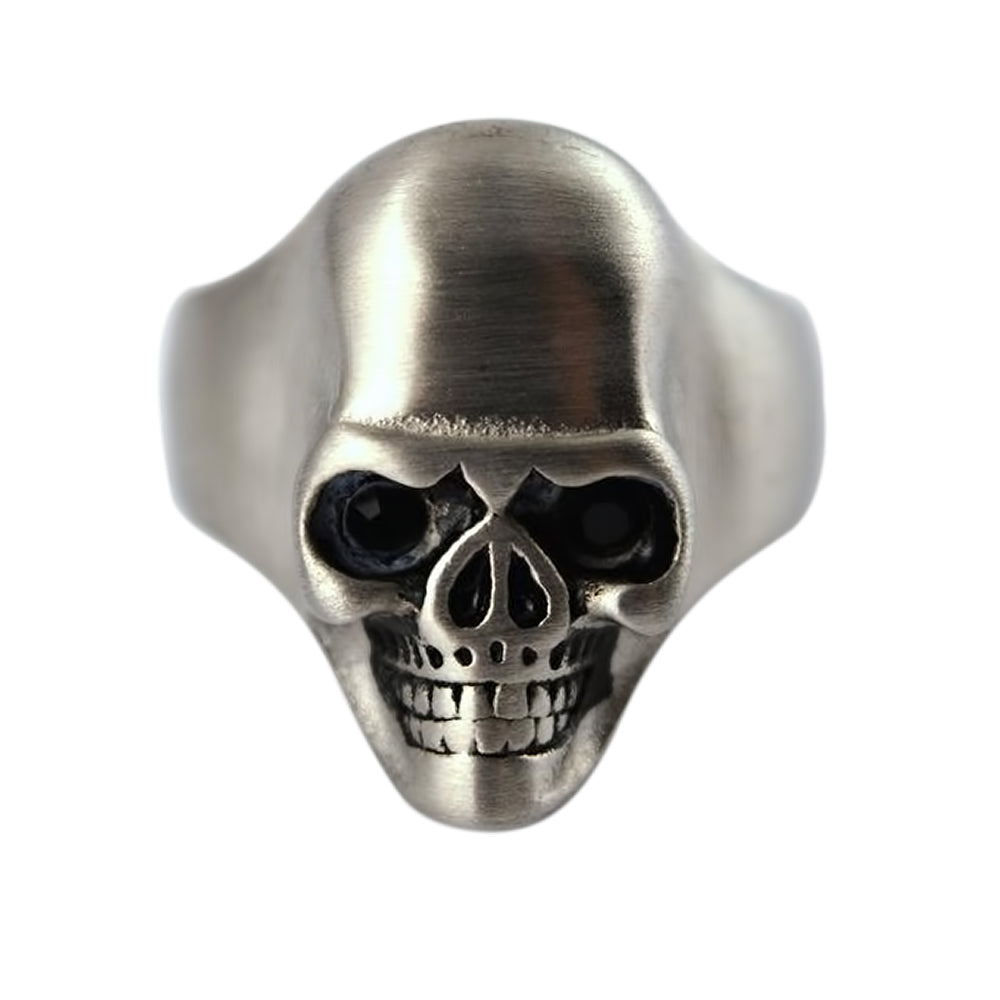 SK2274 Gents Brushed Skull Ring Stainless Steel Motorcycle Biker Ring Size 9-15