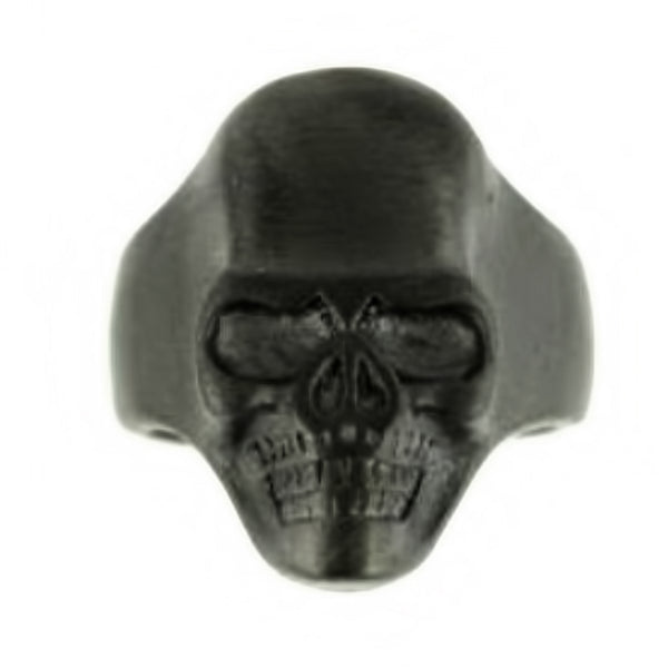 SK2275 Gents Brushed GUNMETAL Skull Ring Stainless Steel Motorcycle Biker Ring Size 9-15
