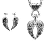 SK2280 Wing Necklace 19" With Post Wing Earrings