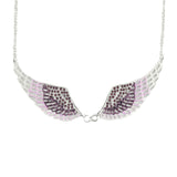 SK2239 Purple Painted Winged Necklace  Purple Imitation Crystal