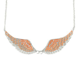 SK2241 Orange Painted Winged Necklace Orange Imitation Crystals