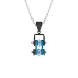 SK2202N Pendant Mini Mini Chain Link With Necklace Black Candy Blue Stainless Steel