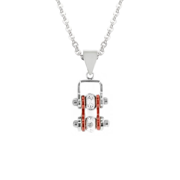 SK2014N Pendant Mini Mini Chain Link With Necklace Silver Candy Red Stainless Steel