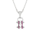 SK2003N Pendant Mini Mini Chain Link With Necklace Silver Candy Purple Stainless Steel