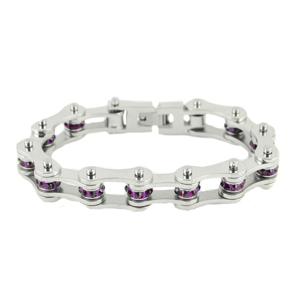 SK2220 February 1/2" Wide Amethyst Color Crystal Centers