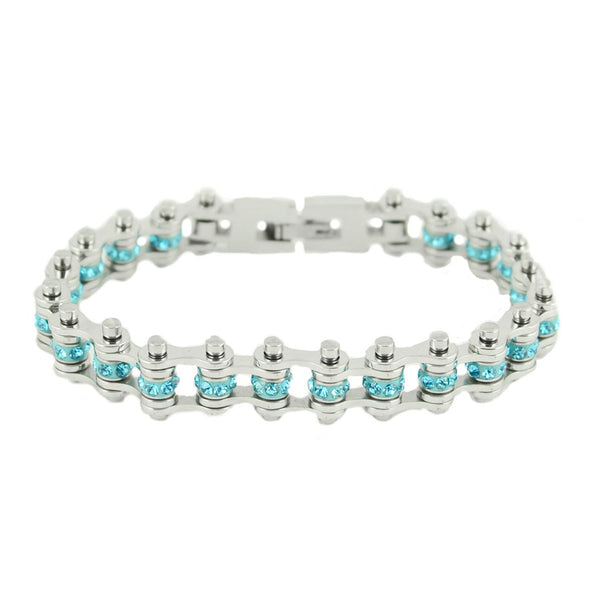 SK2211 March 3/8" Wide Aquamarine Color Crystal Centers