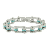 SK2221 March 1/2" Wide Aquamarine Color Crystal Centers