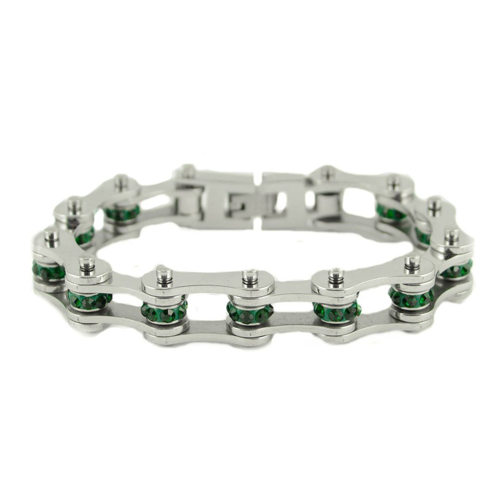 SK2222 May 1/2" Wide Emerald Color Crystal Centers