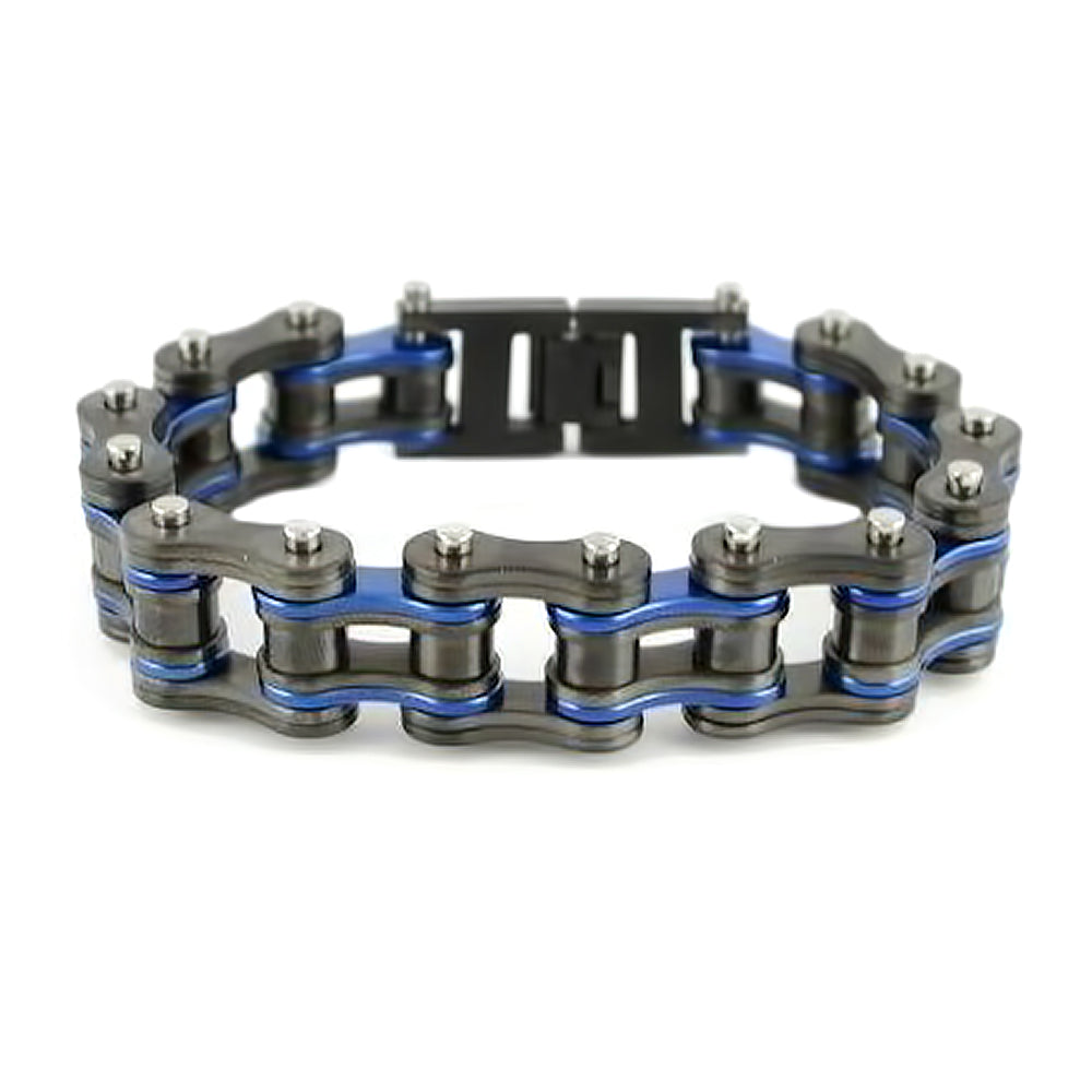 SK2255 New 3/4" Wide Gunmetal Finish With Candy Blue