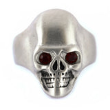 SK2301 BRUSHED FINISH Skull Ring Imitation Black Eyes Stainless Steel Solid Inside