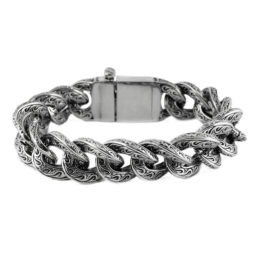 SK1792 Unisex 25MM Fancy Design Bracelet Stainless Steel Motorcycle Jewelry